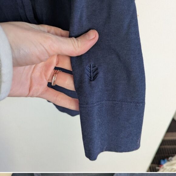 Coolibar Women's UV Protection Navy Full Zip Mock Neck Jacket Sweatshirt - Picture 3 of 7